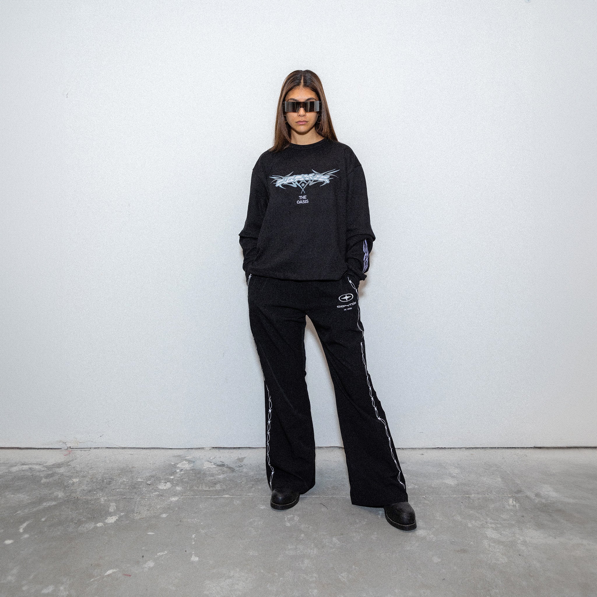 Cosmic The Oasis Embroidered Tee. Double layered t-shirt. Streetwear fashion.