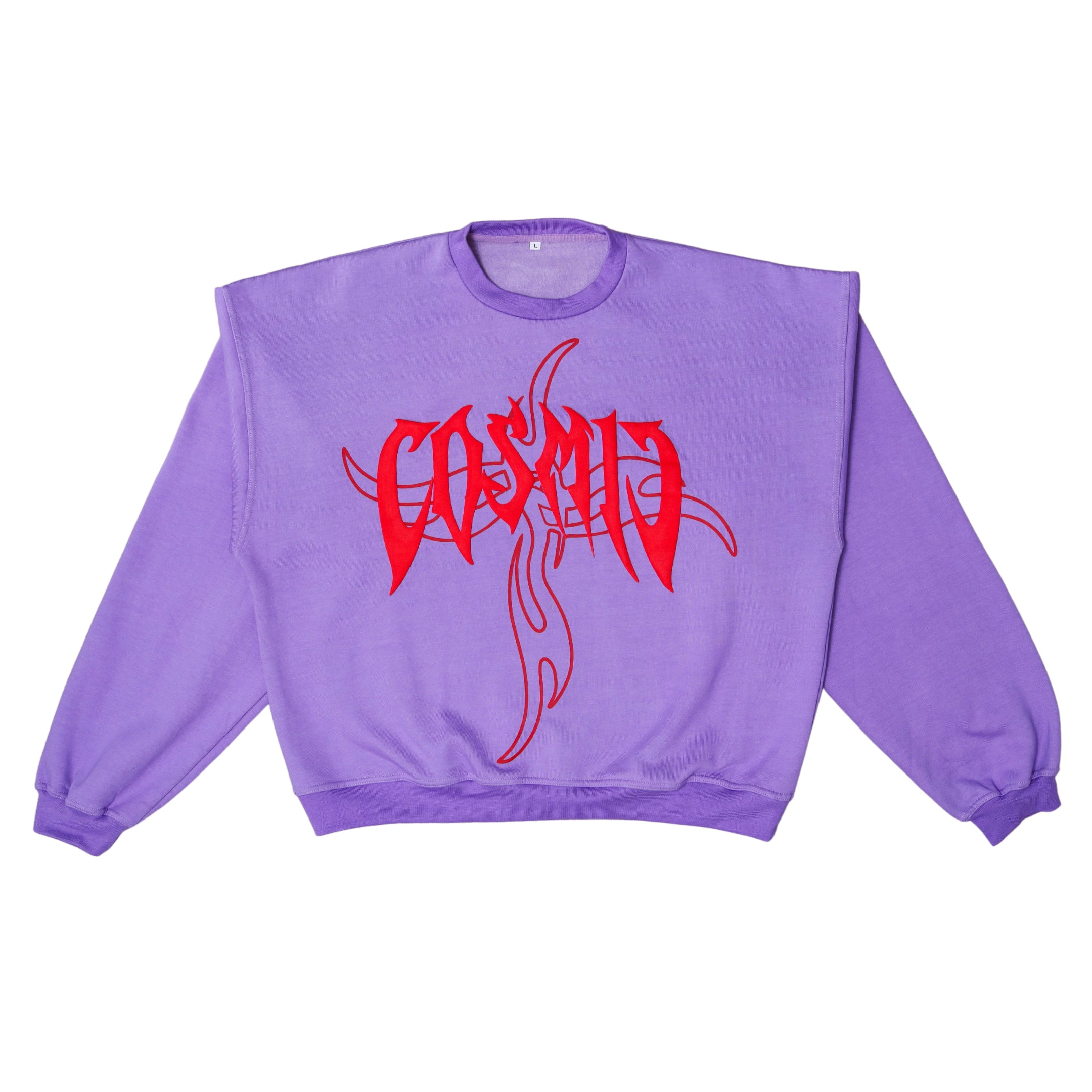 Cosmic the Oasis offers the Ube Collection, starting with this crew neck 100% cotton heavyweight sweatshirt, with decorative Cosmic logo. Forms a sweatsuit set with the Aspen Heavyweight Sweatpants (sold separately).