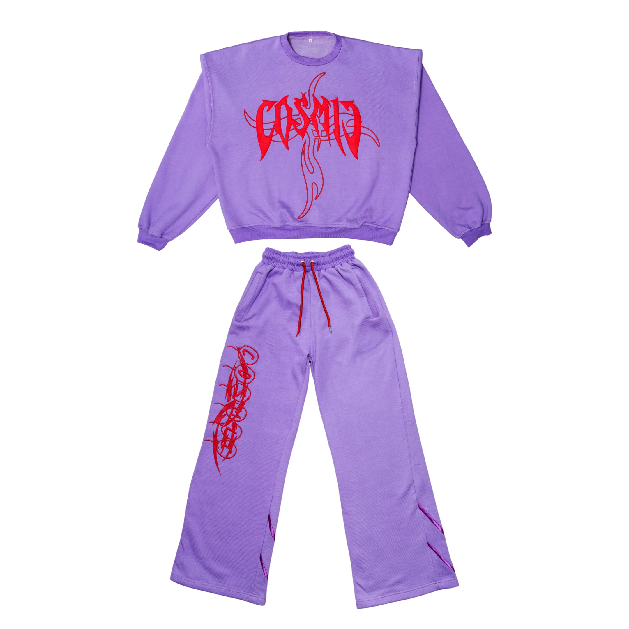 Cosmic the Oasis offers the Ube Collection, starting with this crew neck 100% cotton heavyweight sweatshirt, with decorative Cosmic logo. Forms a sweatsuit set with the Aspen Heavyweight Sweatpants (sold separately).