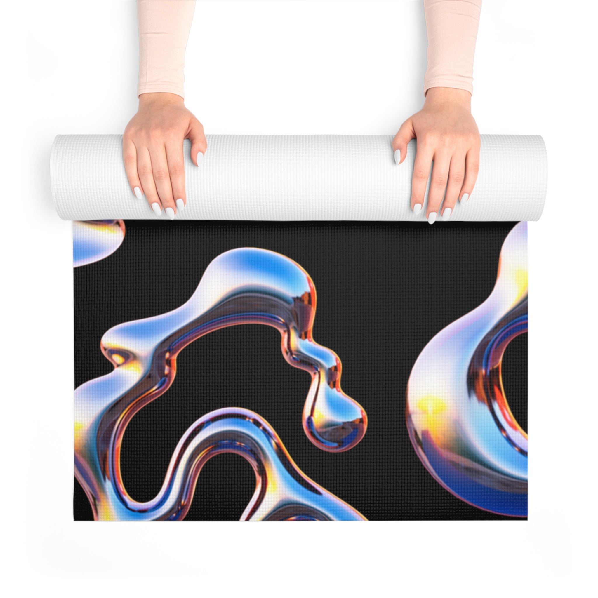 Find your space away from space with this unique Cosmic foam yoga mat. Mats are lightweight, cushion you from impacts, and measure 24" x 72" x 0.25" in size. Namaste!