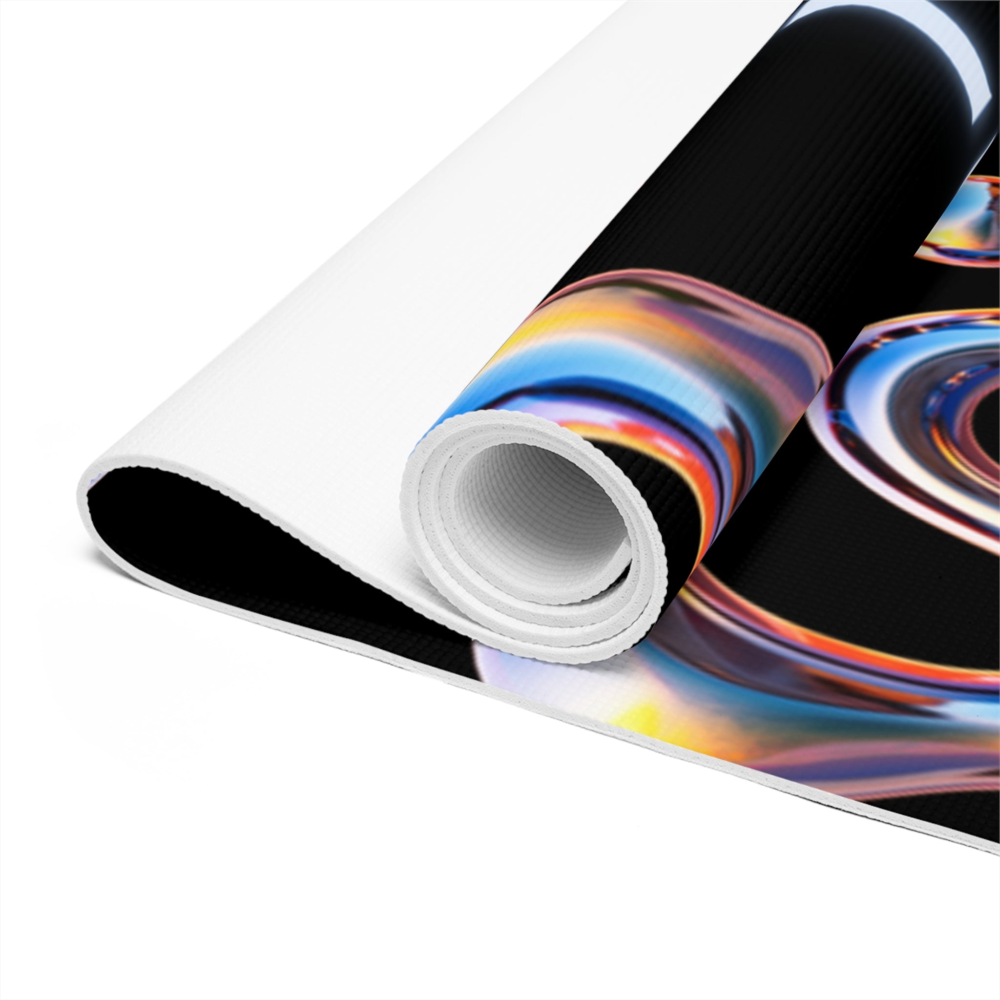 Find your space away from space with this unique Cosmic foam yoga mat. Mats are lightweight, cushion you from impacts, and measure 24" x 72" x 0.25" in size. Namaste!