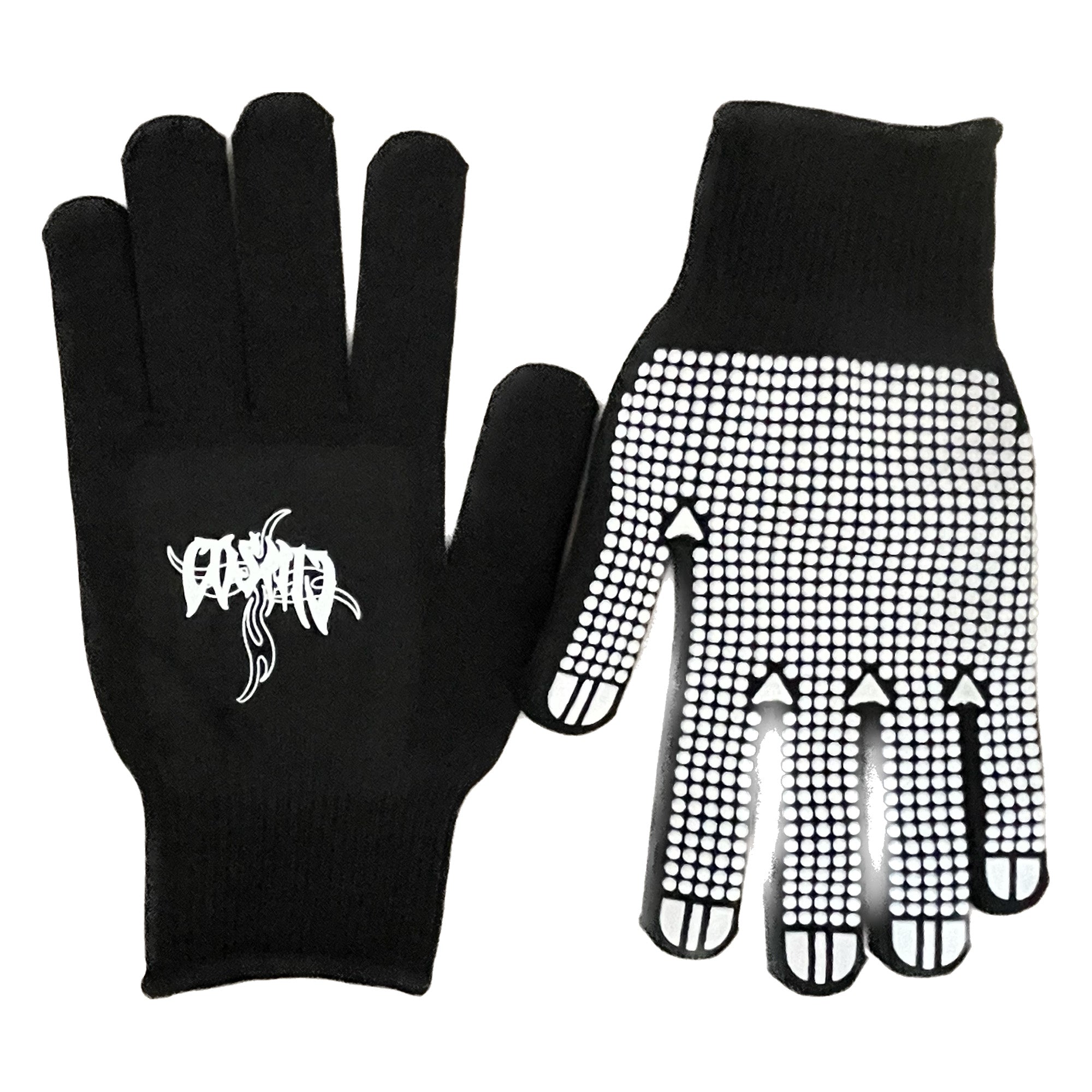 Cosmic the Oasis knit gloves, available in black and red, are made from durable poly material with rubber pads on the palms and fingers. Lightweight and breathable, they offer style and comfort.
